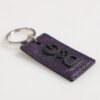 Violet Leather Logo Metal Ring Men Keychain Keyring