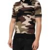 Camouflage Brown Silk MilitaryPolo T-shirt