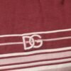 Cotton Burgundy Striped DG Logo Polo  T-shirt