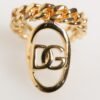Gold Tone Brass Oval DG Logo Chain Adjustable Ring