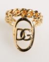 8860761.jpeg Gold Tone Brass Oval DG Logo Chain Adjustable Ring