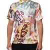 White Silk Hawaiian Graffiti Print Men Casual Shirt