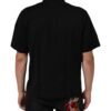 Black Logo Patch Cotton Men Crew Neck T-shirt