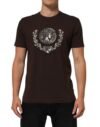 Brown Coin Laurel Print Men Crew Neck T-shirt