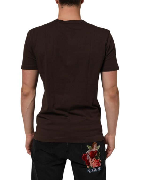 9062816.jpeg Brown Coin Laurel Print Men Crew Neck T-shirt
