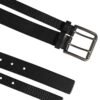 Black Double Strap Leather Silver Buckle Belt