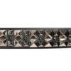Black Calf Leather Studded Silver Buckle Belt