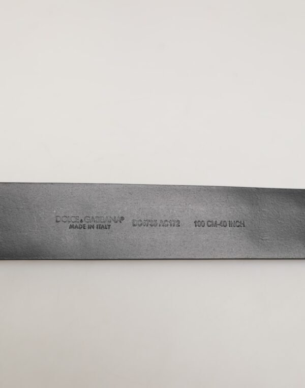 Black Calf Leather Studded Silver Buckle Belt