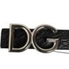 Black Exotic Leather DG Logo Buckle Belt