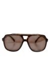 9475214.jpeg Dark Brown Tortoise Shell Pilot Frame Sunglasses