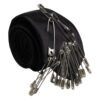 Black Safety Pins Silk Adjustable Necktie Accessory Tie