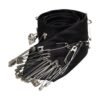Black Safety Pins Silk Adjustable Necktie Accessory Tie