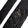 Black Safety Pins Silk Adjustable Necktie Accessory Tie
