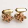 9563159.jpeg Gold Tone 925 Sterling Silver Crystal Accessory Cufflinks