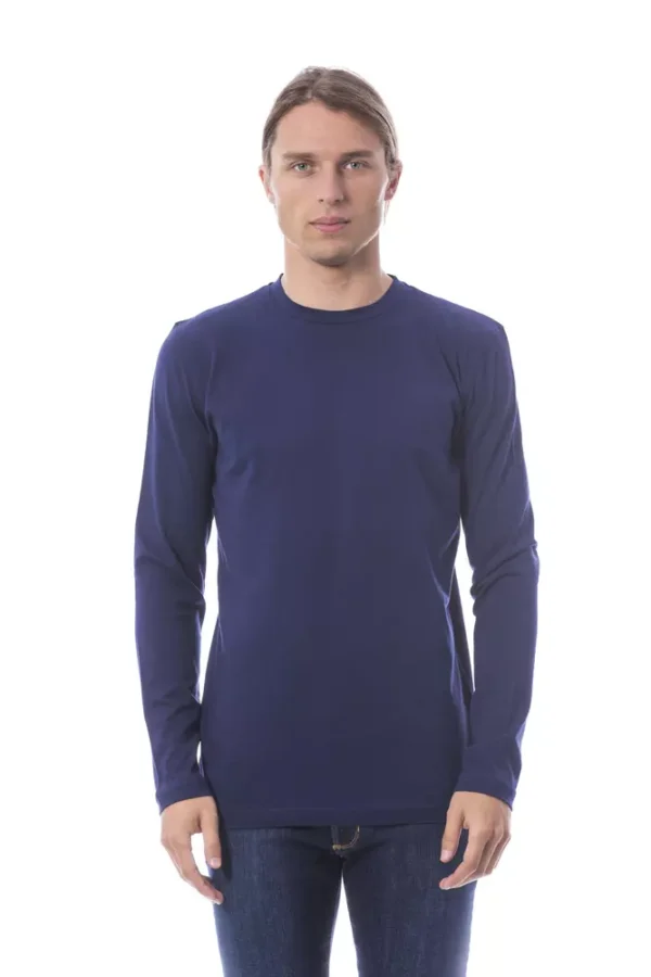 Blue Cotton Men T-Shirt
