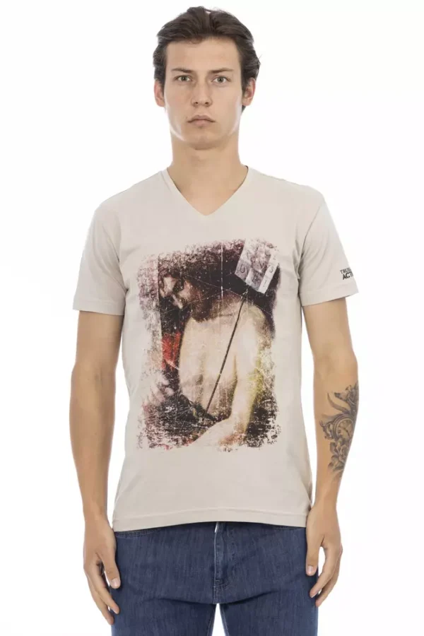 4117396.webp Beige Cotton Men T-Shirt