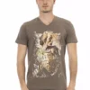 Brown Cotton Men T-Shirt