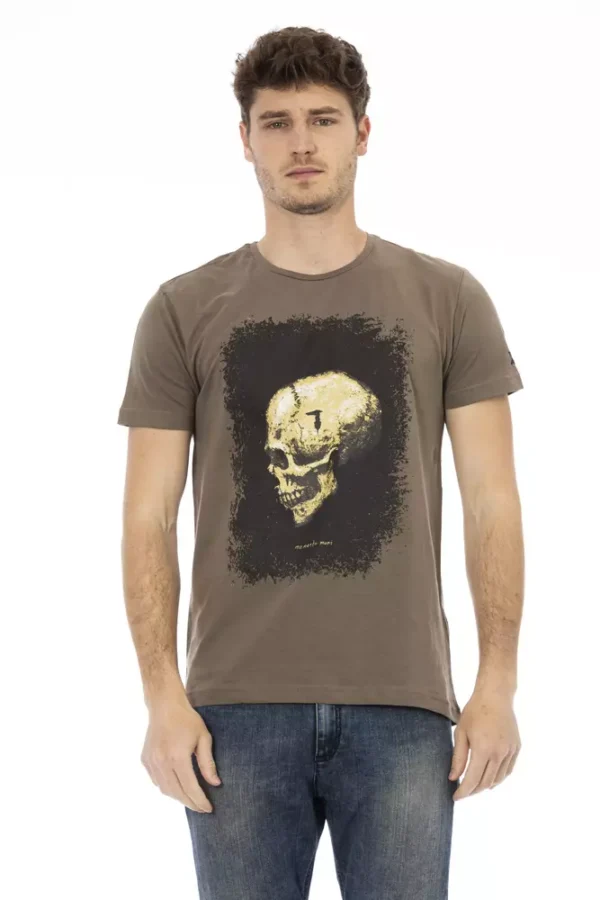 Brown Cotton Men's T-Shirt