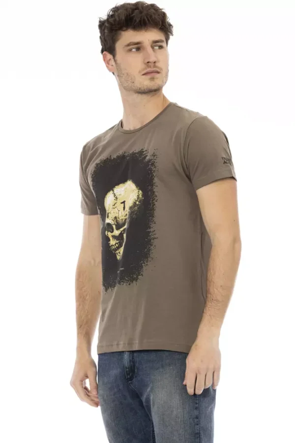 Brown Cotton Men's T-Shirt