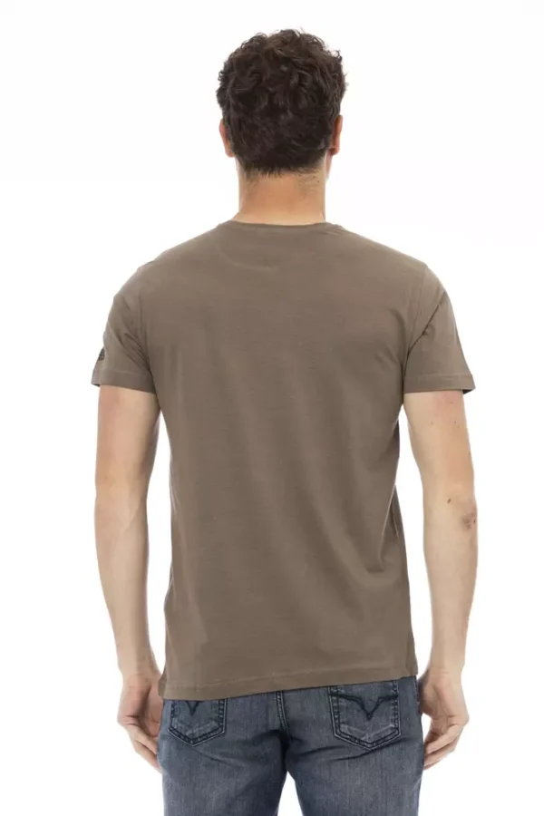 Brown Cotton Men's T-Shirt