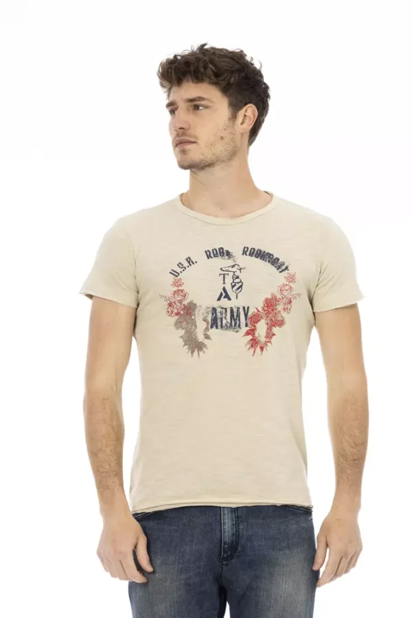 4117777.webp Beige Cotton Men T-Shirt