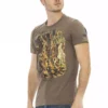 Brown Cotton Men T-Shirt