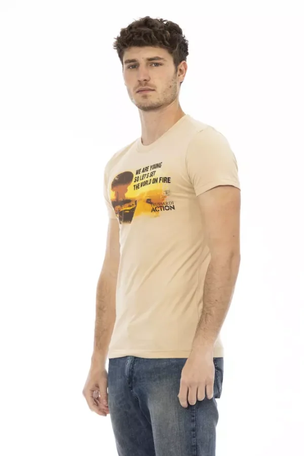 4117941.webp Beige Cotton Men T-Shirt