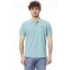 Light Blue Cotton Men Polo Shirt