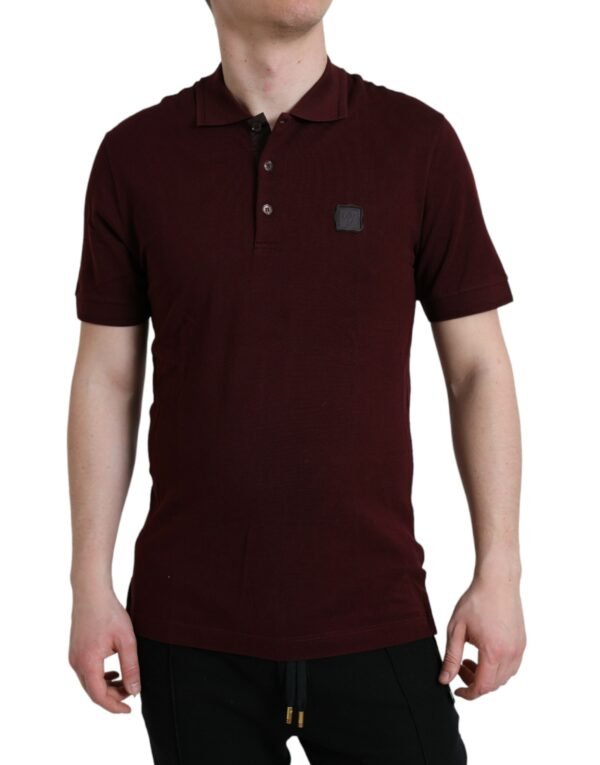 4399614.jpg Elegant Maroon Cotton Blend Polo Tee
