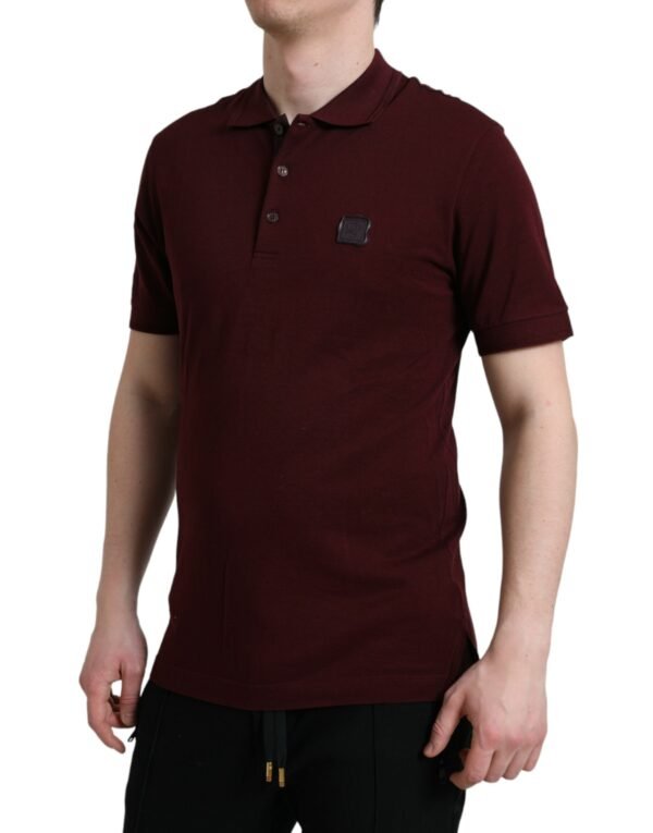 4399615.jpg Elegant Maroon Cotton Blend Polo Tee