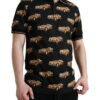 Black Car Print Short Sleeve Polo T-shirt