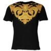 Black Medusa Print Cotton Crew Neck T-shirt