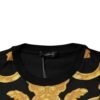 Black Medusa Print Cotton Crew Neck T-shirt