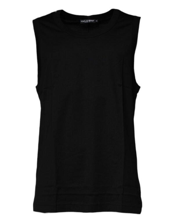 5351897-1.jpeg Black Cotton Round Neck Sleeveless T-shirt