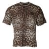 Brown Leopard Crew Neck Short Sleeve T-shirt