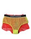 Red Yellow Tulle Mid Waist Panty Underwear