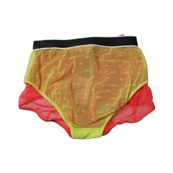 Red Yellow Tulle Mid Waist Panty Underwear
