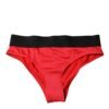 Red Nylon Stretch Mid Waist Panty Underwear