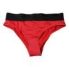Red Nylon Stretch Mid Waist Panty Underwear