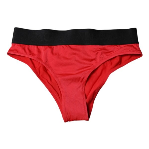 Red Nylon Stretch Mid Waist Panty Underwear