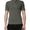 Army Green Logo Plaque Cotton Polo Shirt T-shirt