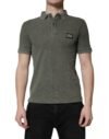 6728376.jpeg Army Green Logo Plaque Cotton Polo Shirt T-shirt
