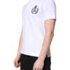 White Cotton Crown Collared Men Polo T-shirt
