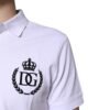 White Cotton Crown Collared Men Polo T-shirt