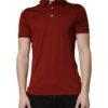 Red Cotton DG Logo Collared Men Polo T-shirt