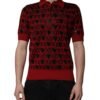 Red Cotton XOXO Collared Polo T-shirt