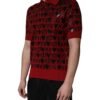 Red Cotton XOXO Collared Polo T-shirt