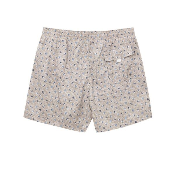 Beige Polyester Swim Short