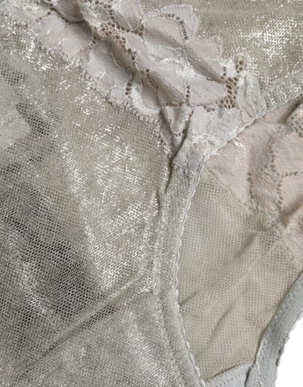 Gray Cotton Floral Lace High Waist Panty Underwear