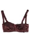 Burgundy Silk Underwired Balconette Bra Underwear